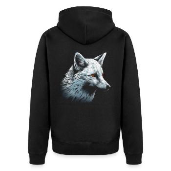 Fuchs Tierliebhaber Geschenk Wildtier Tier Motiv - Unisex Premium Bio Zip Hoodie - Schwarz - Hinten - Nico (187cm)
