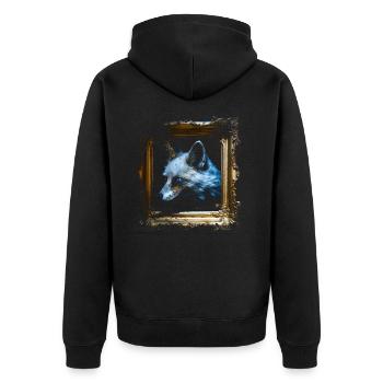 Fuchs Tierliebhaber Geschenk Wildtier Tier Motiv - Unisex Premium Bio Zip Hoodie - Schwarz - Hinten - Nico (187cm)