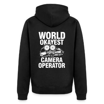 World Okayest Camera Operator - Unisex Premium Bio Zip Hoodie - Schwarz - Hinten - Nico (187cm)