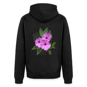 Fleurs - Bouquet - Fleurs - Flore - Veste à capuche bio Premium Unisexe - noir - Dos - Nico (187cm)