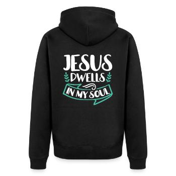 Jésus habite dans mon âme verset biblique Foi - Veste à capuche bio Premium Unisexe - noir - Dos - Nico (187cm)