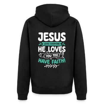 Jésus aime chaque verset biblique Croyez Jésus-Christ - Veste à capuche bio Premium Unisexe - noir - Dos - Nico (187cm)