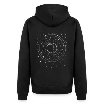 Lune - Étoiles - Planètes - Ciel étoilé - Galaxie - Veste à capuche bio Premium Unisexe - noir - Dos - Nico (187cm)