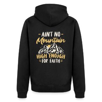 Aucune montagne n’est assez haute pour la foi en Jésus - Veste à capuche bio Premium Unisexe - noir - Dos - Nico (187cm)