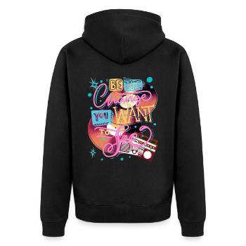 SOYEZ LE CHANGEMENT QUE VOUS VOULEZ VOIR - Veste à capuche bio Premium Unisexe - noir - Dos - Nico (187cm)