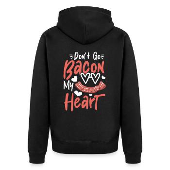 Don't Go Bacon My Heart - Unisex Premium Bio Zip Hoodie - Schwarz - Hinten - Nico (187cm)