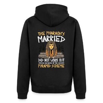 Pharaoh's Married Did Not Work Out - Unisex Premium Bio Zip Hoodie - Schwarz - Hinten - Nico (187cm)