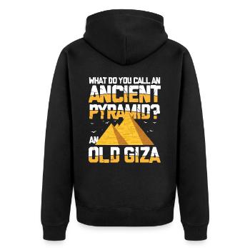 What Do You Call An Ancient Pyramid An Old Giza - Unisex Premium Bio Zip Hoodie - Schwarz - Hinten - Nico (187cm)