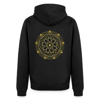 Graphique avec étoiles - géométrie - design abstrait - Veste à capuche bio Premium Unisexe - noir - Dos - Nico (187cm)