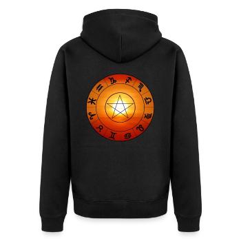 Soleil avec signe du zodiaque - coucher de soleil - Veste à capuche bio Premium Unisexe - noir - Dos - Nico (187cm)