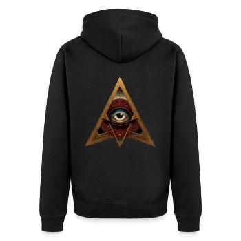 All Right After A Divorce He Has Nothing Left - Unisex Premium Bio Zip Hoodie - Schwarz - Hinten - Nico (187cm)