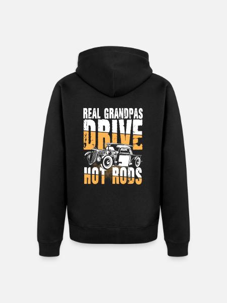 Real Grandpas Drive Hot Rods - Unisex Premium Bio Zip Hoodie - Schwarz