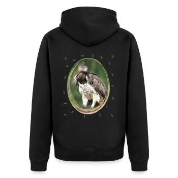 Aigle martial - Aigle - Oiseau de proie - Oiseaux en Afrique - Veste à capuche bio Premium Unisexe - noir - Dos - Nico (187cm)