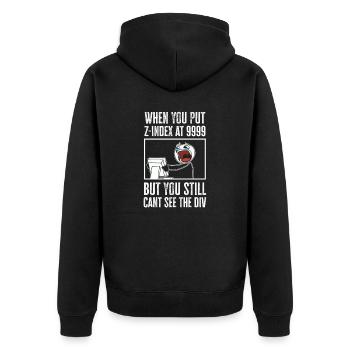 Programmer Humor Coding Jokes Developer - Unisex Premium Organic Zip Hoodie - black - Back - Nico (187cm)