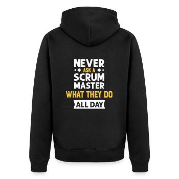 Programmer Humor Coding Jokes Developer - Unisex Premium Organic Zip Hoodie - black - Back - Nico (187cm)