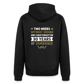 Programmer Humor Coding Jokes Developer - Unisex Premium Organic Zip Hoodie - black - Back - Nico (187cm)