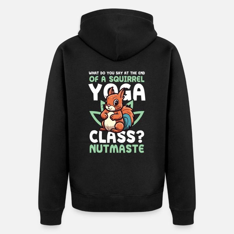 Squirrel Yoga Class Nutmaste Eichhörnchen - Unisex Premium Bio Zip Hoodie - Schwarz