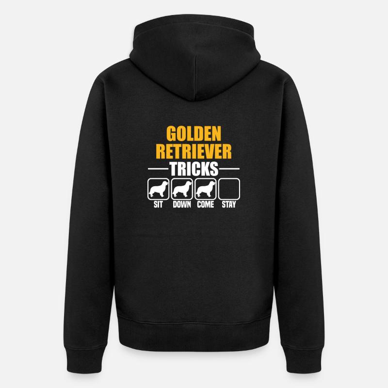 Astuces de Golden Retriever - Veste à capuche bio Premium Unisexe - noir