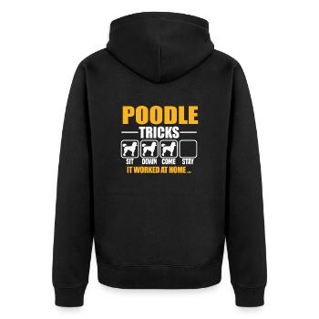 Poodle Tricks - Unisex Premium Bio Zip Hoodie - Schwarz - Hinten - Nico (187cm)