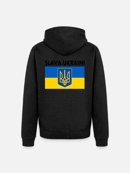Ukraine - Unisex Premium Organic Zip Hoodie - black