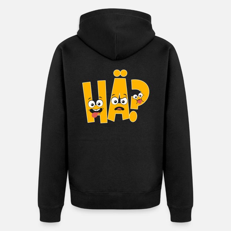 Hä? Comic - Unisex Premium Bio Zip Hoodie - Schwarz
