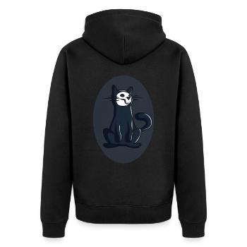 Chat noir pour Halloween - Veste à capuche bio Premium Unisexe - noir - Dos - Nico (187cm)