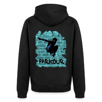 Parkour - Veste à capuche bio Premium Unisexe - noir - Dos - Nico (187cm)