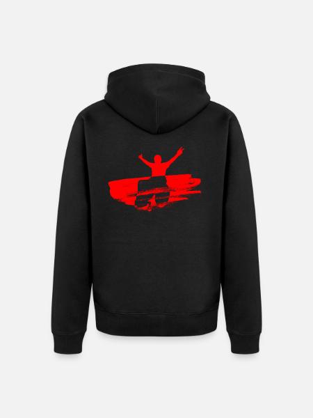Paralimpic Red - Unisex Premium Organic Zip Hoodie - black