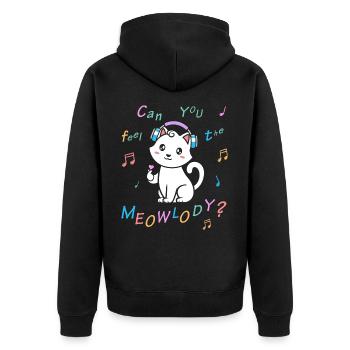 Kawaii Cat Meolwody Music - Unisex Premium Organic Zip Hoodie - black - Back - Nico (187cm)