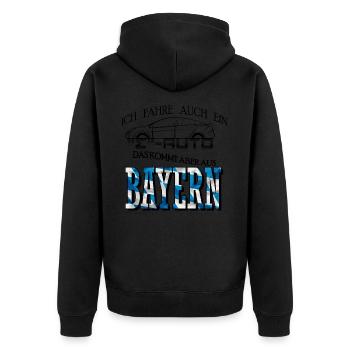 Ich fahre auch... - Unisex Premium Bio Zip Hoodie - Schwarz - Hinten - Nico (187cm)