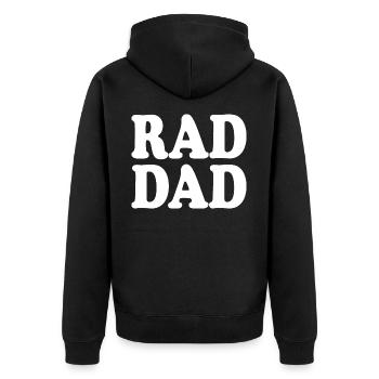 Rad dad - Unisex Premium Bio Zip Hoodie - Schwarz - Hinten - Nico (187cm)