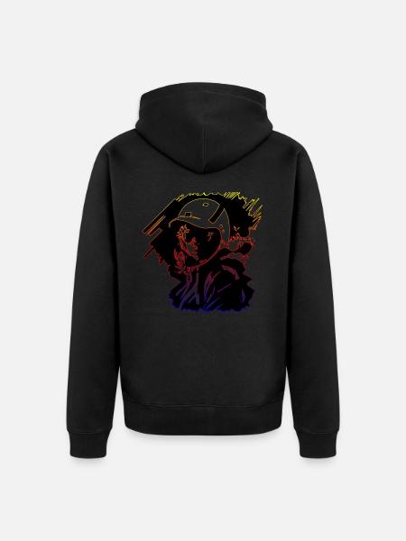 Madchen in Helmet - Unisex Premium Bio Zip Hoodie - Schwarz