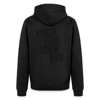 Méchant Lundi En Semaine Fuck You Lundi Cadeau - Veste à capuche bio Premium Unisexe - noir - Dos - Nico (187cm)