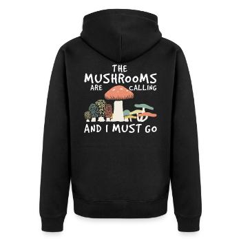 Mushroom morel - Unisex Premium Organic Zip Hoodie - black - Back - Nico (187cm)
