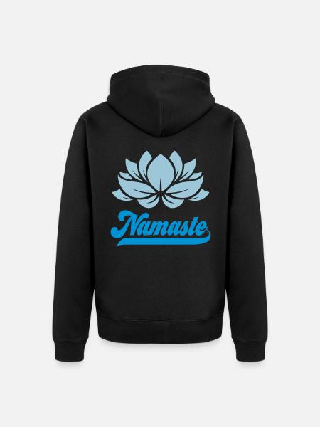 Farben änderbar | Namaste Yoga Meditation - Unisex Premium Bio Zip Hoodie - Schwarz