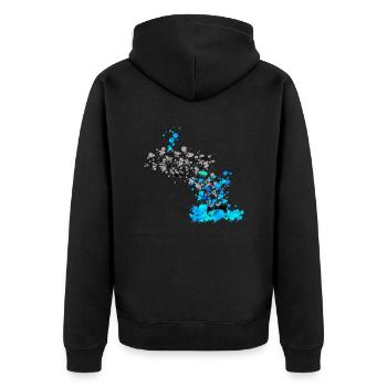 Dolphinn GeomeTRIX bunt - Unisex Premium Bio Zip Hoodie - Schwarz - Hinten - Nico (187cm)
