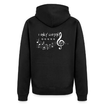 ich höre nur mi mi mi mi - Unisex Premium Bio Zip Hoodie - Schwarz - Hinten - Nico (187cm)