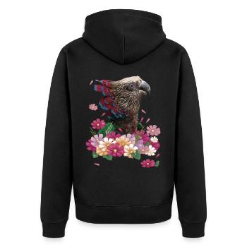 The cacique parrot - Unisex Premium Organic Zip Hoodie - black - Back - Nico (187cm)