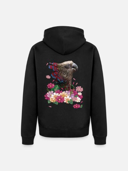 The cacique parrot - Unisex Premium Organic Zip Hoodie - black