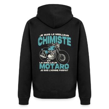 Le meilleur chimiste et le meilleur motard - Veste à capuche bio Premium Unisexe - noir - Dos - Nico (187cm)