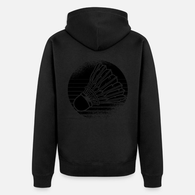 Badminton Federball Evolution Badmintonspieler - Unisex Premium Bio Zip Hoodie - Schwarz