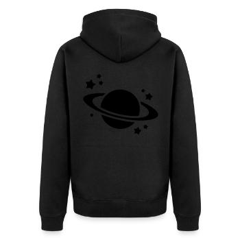 Saturn Icon icon - Unisex Premium Organic Zip Hoodie - black - Back - Nico (187cm)