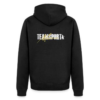 Teamsport Malinois IGP Hundesport Mondioring - Unisex Premium Bio Zip Hoodie - Schwarz - Hinten - Nico (187cm)