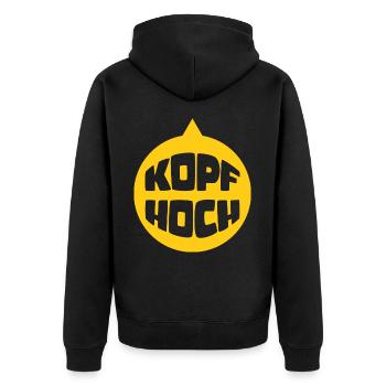 Head Up (Dirty Neck Edition) - Unisex Premium Organic Zip Hoodie - black - Back - Nico (187cm)