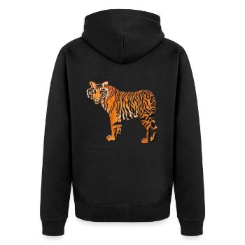 Tiger schütz die Wildnis, Safari Afrika protect - Unisex Premium Bio Zip Hoodie - Schwarz - Hinten - Nico (187cm)