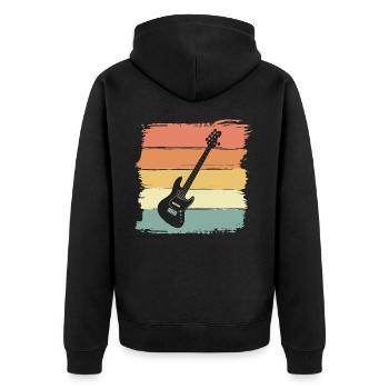 Electric guitar retro vintage - Unisex Premium Organic Zip Hoodie - black - Back - Nico (187cm)