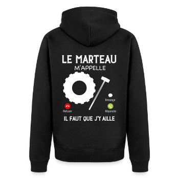Marteau Sport Entrainement Du Jour Cadeau - Veste à capuche bio Premium Unisexe - noir - Dos - Nico (187cm)