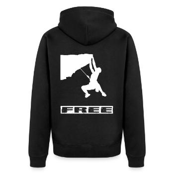 Climbing - Unisex Premium Bio Zip Hoodie - Schwarz - Hinten - Nico (187cm)