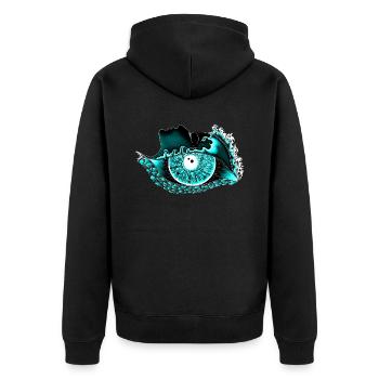 Big eye turquoise, eye, realistic - Unisex Premium Organic Zip Hoodie - black - Back - Nico (187cm)