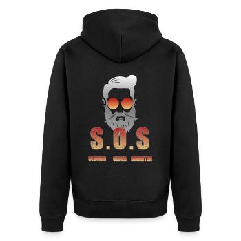 Best Smart Oldie - Unisex Premium Bio Zip Hoodie - Schwarz - Hinten - Nico (187cm)